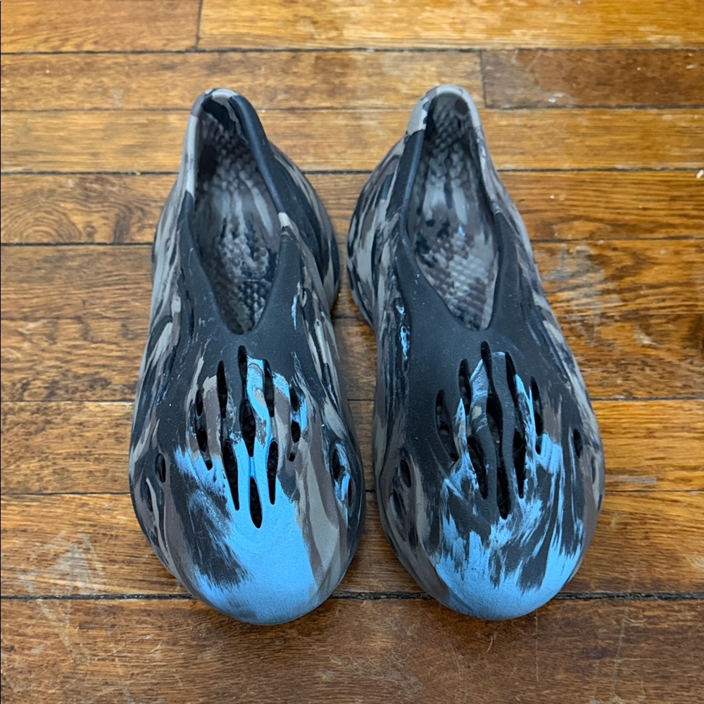 Yeezy Black and Blue Slip-On Shoes